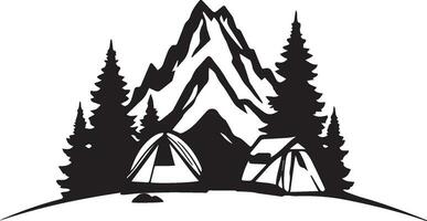 camping and nature adventure badge vector