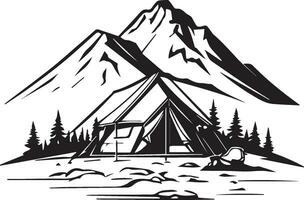 camping and nature adventure badge vector