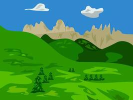 flat design beautiful scenery vector illustration