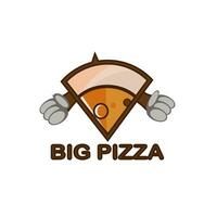 big pizza logo with a unique design suitable for business vector