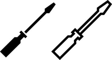 screwdriver icon, sign, or symbol in glyph and line style isolated on transparent background. Vector illustration