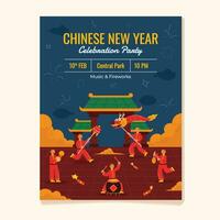 noche de chino nuevo año celebracion vector