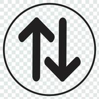 Long arrow vector icon. Black horizontal double arrow. Replaceable vector design.