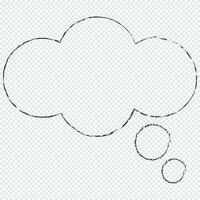 Dream cloud or bubble text template black color isolated in transparent background vector
