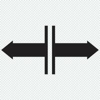 Long arrow vector icon. Black horizontal double arrow. Replaceable vector design.