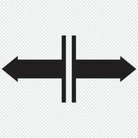 Long arrow vector icon. Black horizontal double arrow. Replaceable vector design.