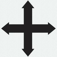 Long arrow vector icon. Black horizontal double arrow. Replaceable vector design.