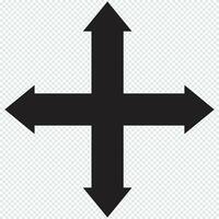 Long arrow vector icon. Black horizontal double arrow. Replaceable vector design.