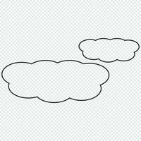 Dream cloud or bubble text template black color isolated in transparent background vector