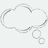 Dream cloud or bubble text template black color isolated in transparent background vector