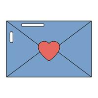 Romantic love letter for Valentine's day. Envelope with love message in retro style. vector