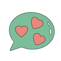 Bubble speech I love you. Talking balloon, valentine day symbol with heart. vector