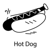 Trendy Hot Dog vector