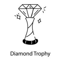 Trendy Diamond Trophy vector