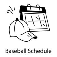 Trendy Baseball Schedule vector