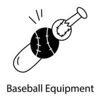 Trendy Baseball Equipment vector