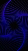 Visual loops waves on black background 4k resolution wavy lighting blue lines motion graphic texture animated bright neon lines tech futuristic motion video vertical.