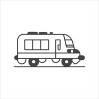 Travel Train vector outline illustration