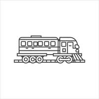 Travel Train vector outline illustration