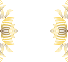 adorno de marco floral dorado png