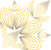 luxuriös golden Blumen- Ornament png