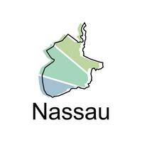 Map City of Nassau World Map International vector template with outline graphic style, isolated on white background