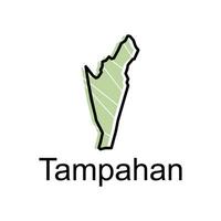 Map City of Tampahan World Map International vector template with outline graphic style, isolated on white background