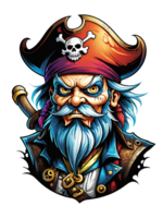 AI generated Pirate cartoon character design illustration on transparent background png