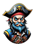 AI generated Pirate cartoon character design illustration on transparent background png