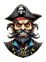 ai genererad pirat tecknad serie karaktär design illustration på transparent bakgrund png