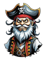 AI generated Pirate cartoon character design illustration on transparent background png