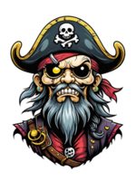 ai généré pirate dessin animé personnage conception illustration sur transparent Contexte png