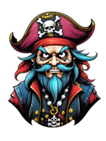 ai generato pirata cartone animato personaggio design illustrazione su trasparente sfondo png