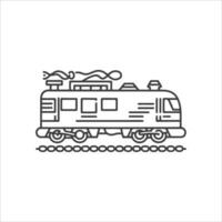 Travel Train vector outline illustration