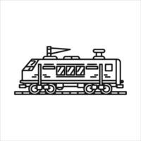 Travel Train vector outline illustration