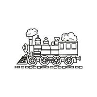 Vector coloring book electric train outline