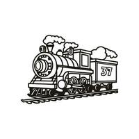 Vector coloring book electric train outline