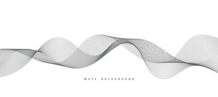 Lines for the background. Black stripes on a white background. Set of wavy lines. Multiple line waves. Creative line art. Grey waves with lines. Vector waves set. Curved wavy line, smooth stripe.