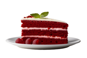 ai generiert rot Samt Kuchen auf ein transparent Hintergrund. ai png