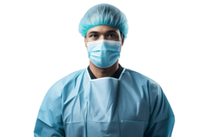 AI generated Half Body View of a Surgeon Standing on Transparent Background. AI png