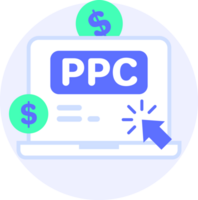 ppc pay per click modern icon clipart illustration png