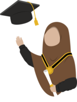 Illustration of muslim Woman graduation png