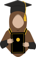 Illustration of muslim Woman graduation png