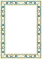 Decorative pattern frame with floral ornaments for cards and invitations png