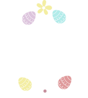 Text of happy easter and egg, flat png transparent element character design