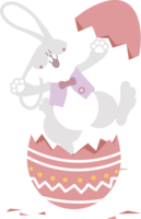 content Pâques avec lapin lapin et œuf, plat png transparent dessin animé personnage conception