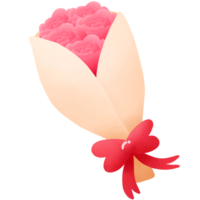 Hand drawn rose bouquet , Valentine's day png illustration