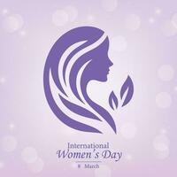 happy women's day holiday background with girl face vector