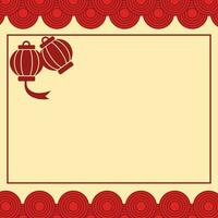 chinese ornament frame template background vector