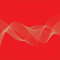 modern simple abstract cream color wavy air line pattern art on red color background vector